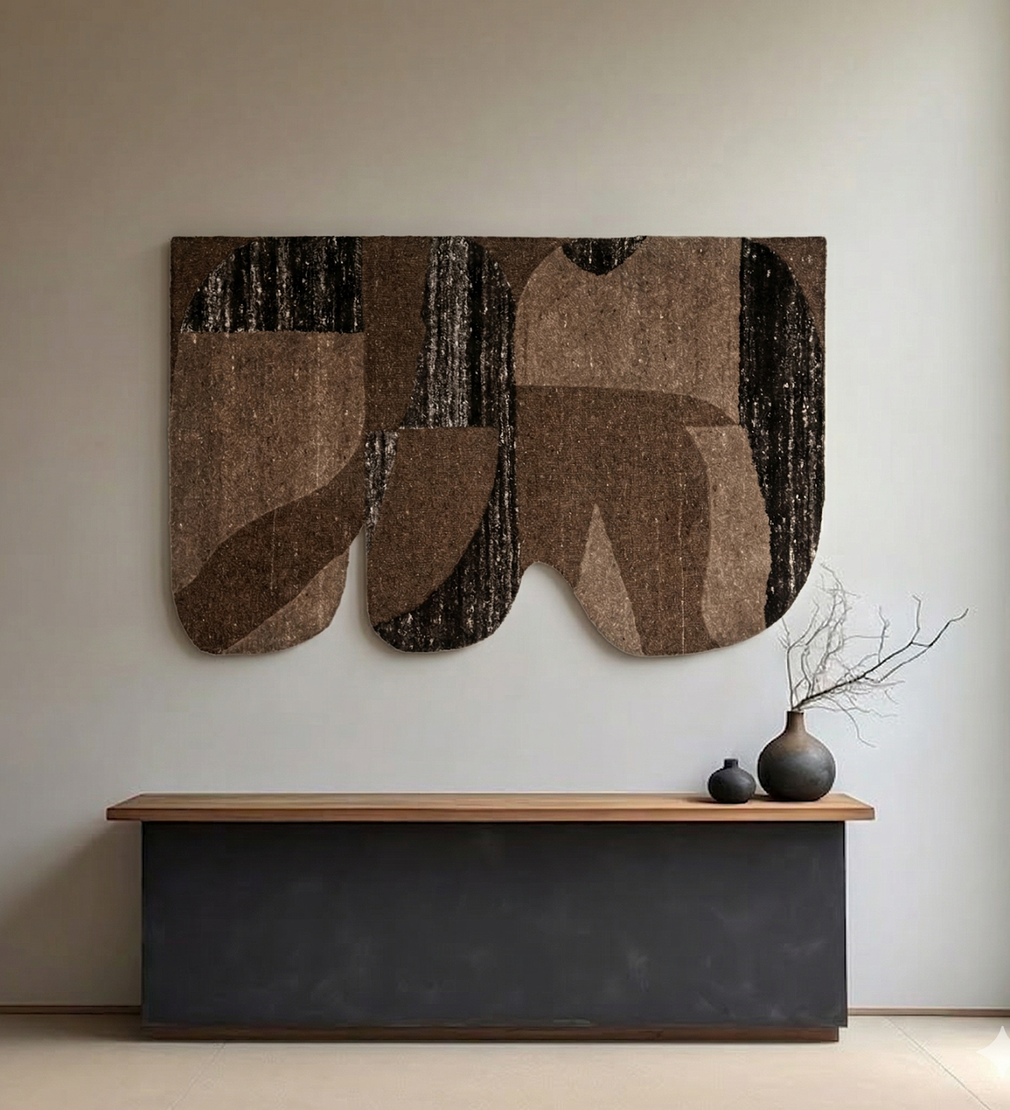 Taupe & Charcoal Abstract Arch Wool Wall Art 6