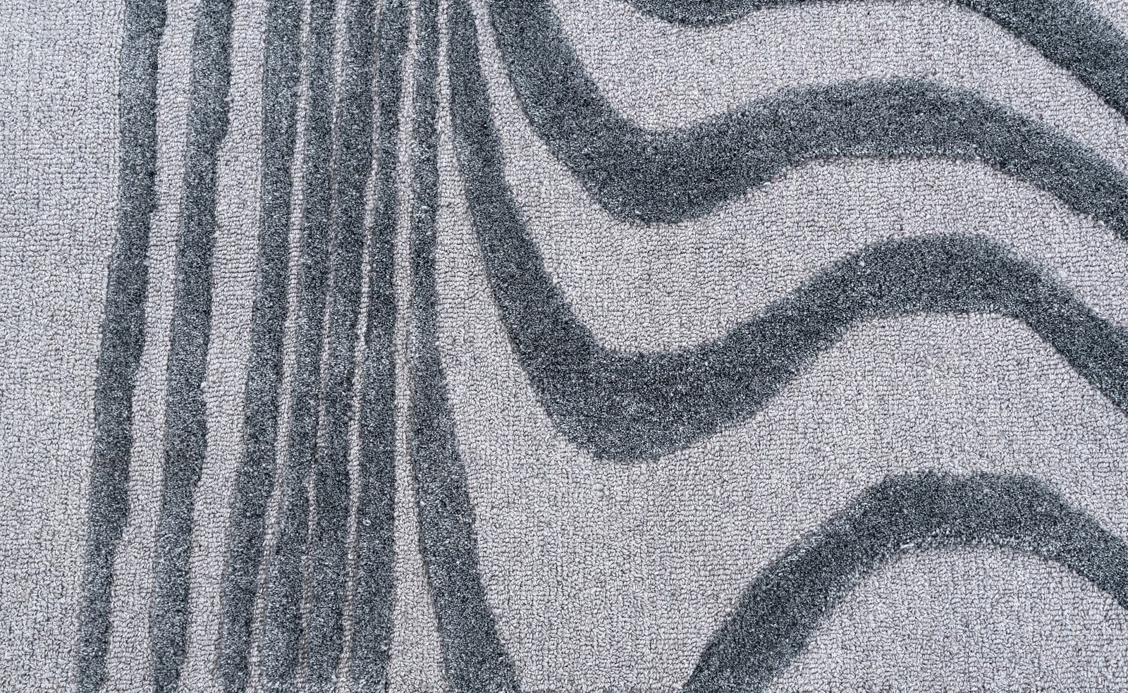 Ivory, Beige & Brown Geometric Border Wool Rug — Round 5