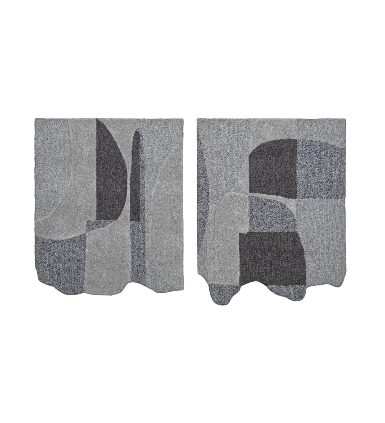 Grey & Charcoal Abstract Geometric Wool Wall Art (2-Panel Set) 10