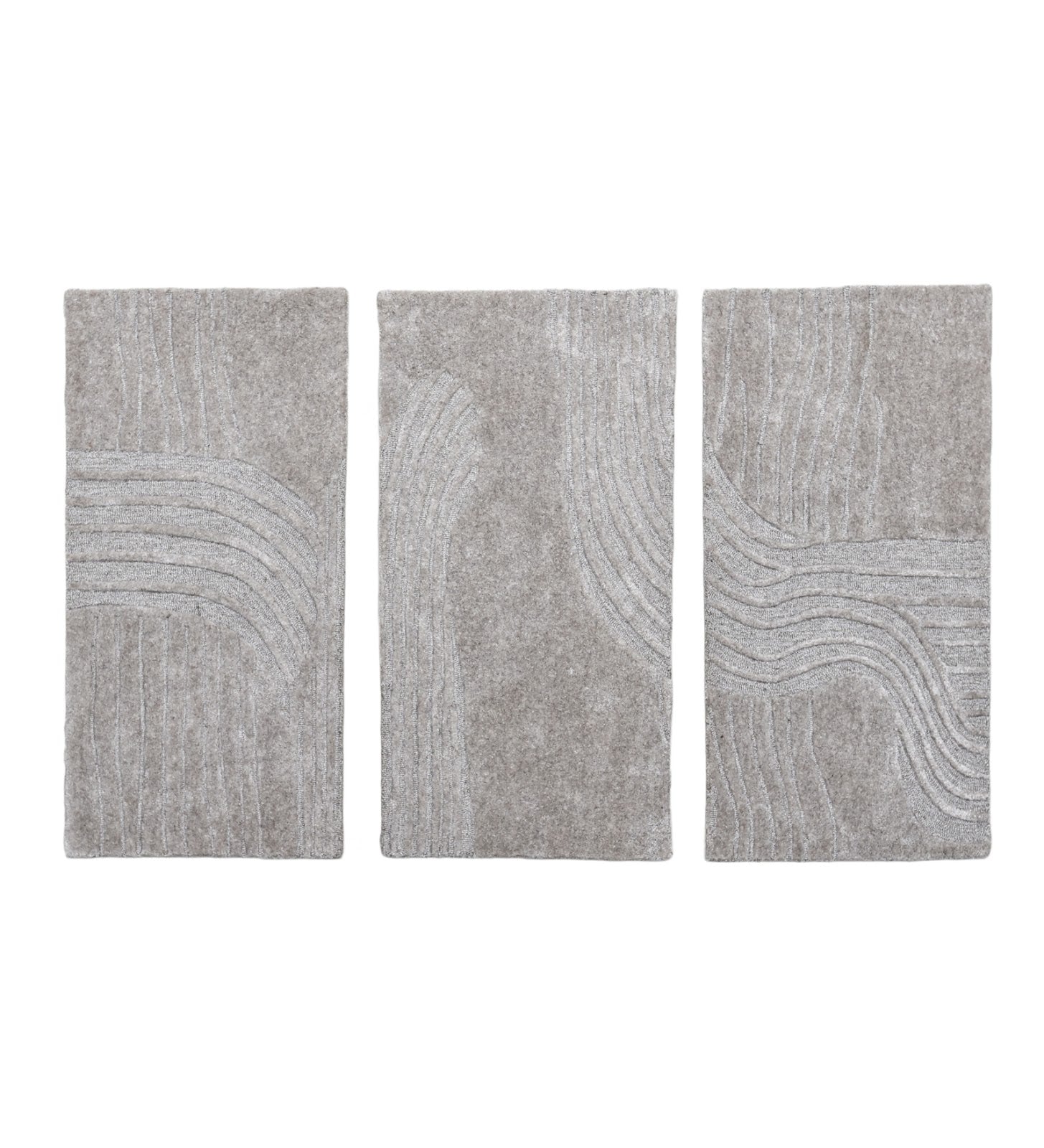 Blush Pink & Brown Modern Block Wool Wall Art 8