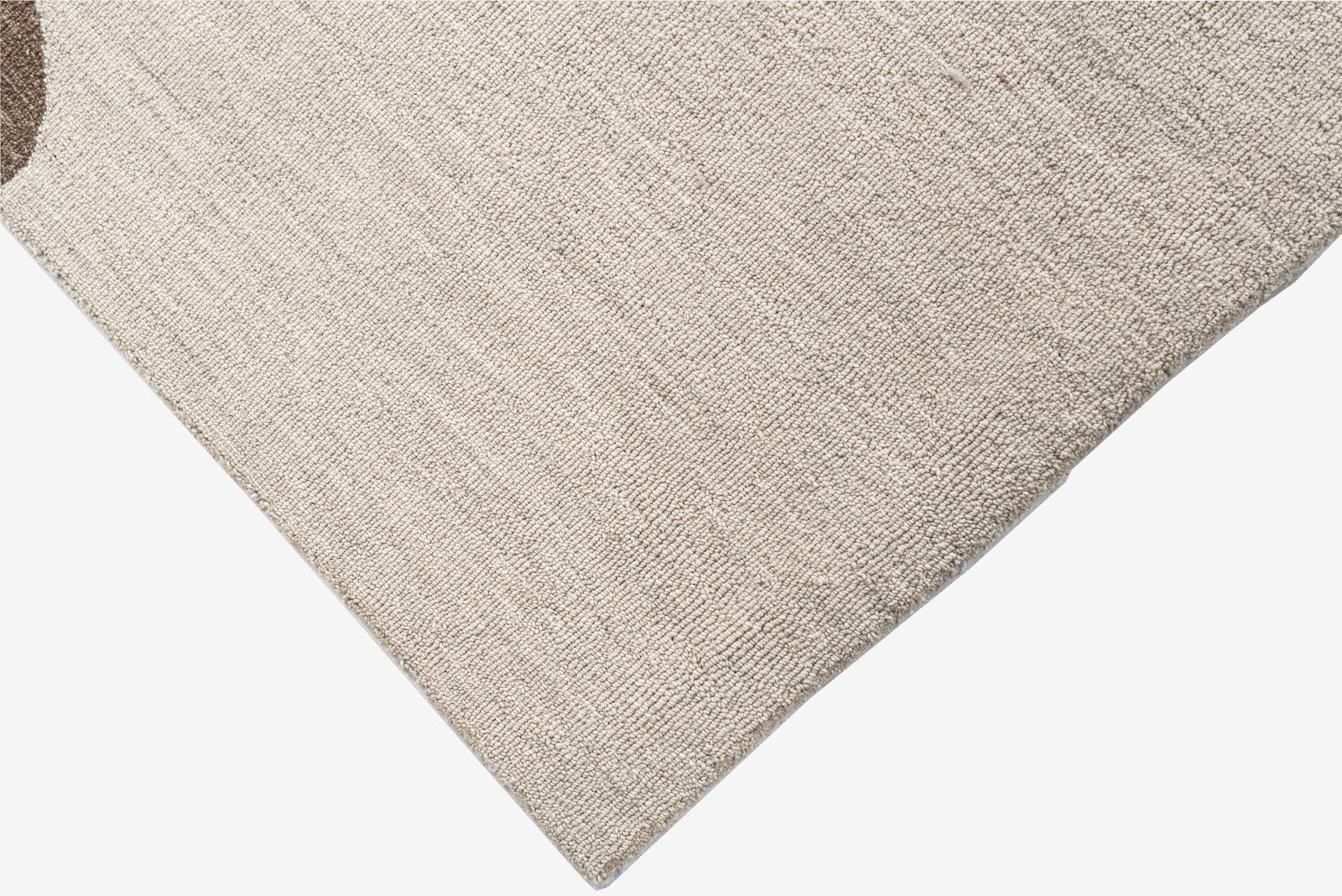 Ivory & Brown Abstract Wave Wool Rug — Square 5