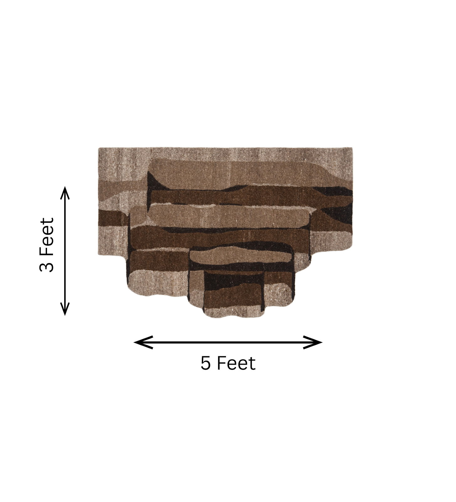 Brown & Beige Abstract Terraced Wool Wall Art 2