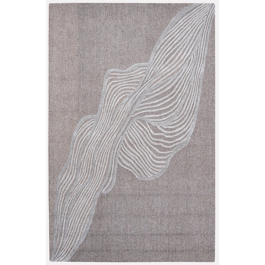 Ivory, Grey & Charcoal Abstract Flow Wool & Silk Rug — Shaped 5