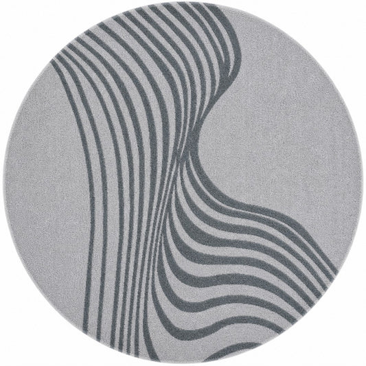 Ivory, Beige & Brown Geometric Border Wool Rug — Round 1