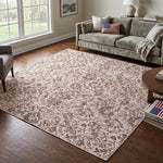Chocolate Brown Vintage Floral Medallion Wool Rug Square